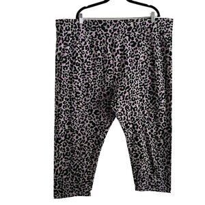 LOGO Layers By Lori Goldstein Women 3XT Tall Animal Print Cropped Leggings NWOT